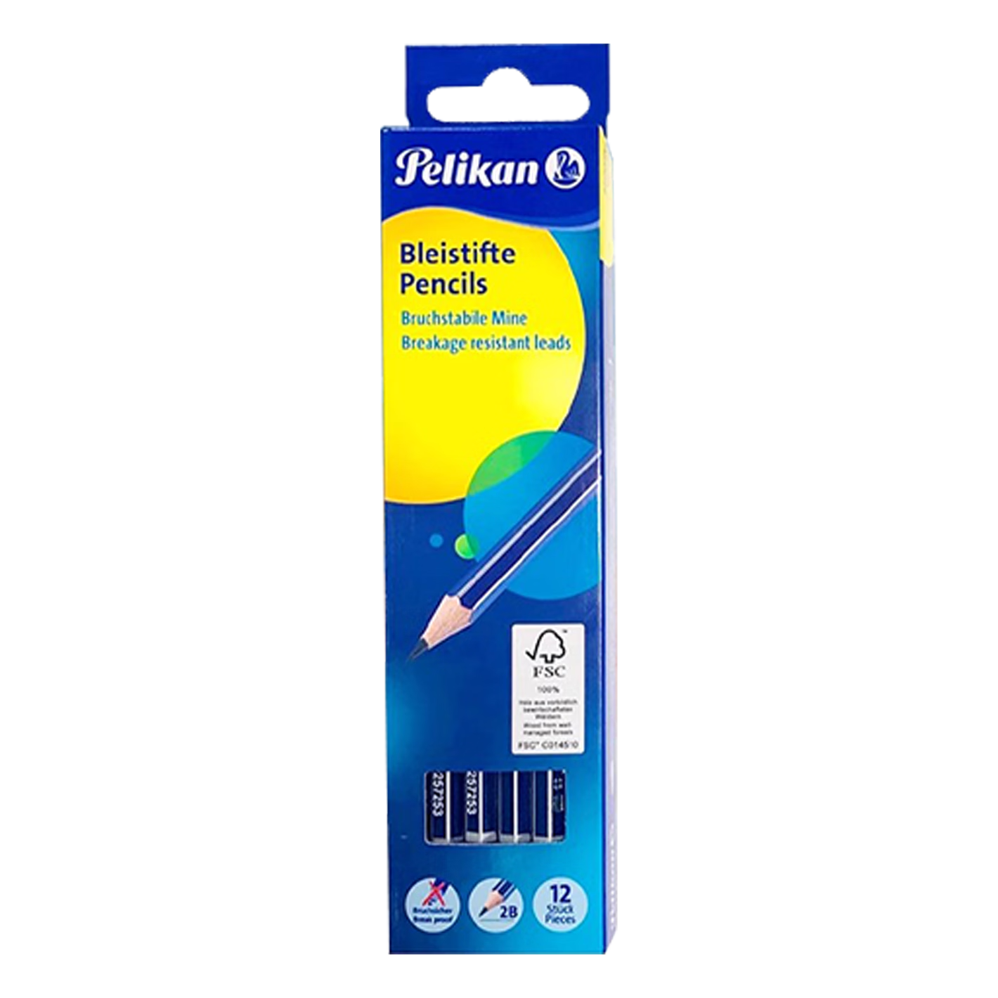Pelikan 2B Pencils 12-Pack for Students and Kids, HB Writing and Sketching Pencils, Art Supplies