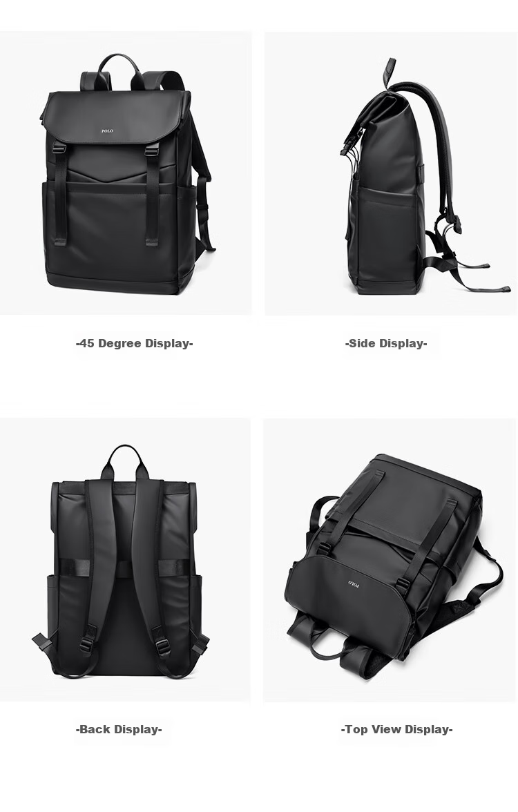 POLO Backpack for Men, Lightweight Travel Bag with Flip Cover, 16/17.3-Inch Laptop Bag, Business Trip Bag 21