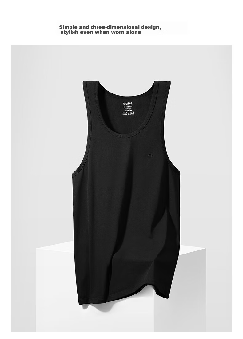 Goldlion Men's Tank Top, Sleeveless T-Shirt, Summer Long-Staple Cotton, Sweat-Absorbing, Breathable, High-Elasticity, Comfortable, Fitness, Sports Undershirt 6
