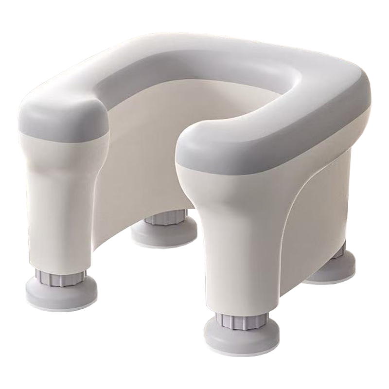 HOUYA Squat Toilet Chair with Adjustable Base, Portable Commode, Home Elderly Toilet Seat, Bathroom Shower Stool