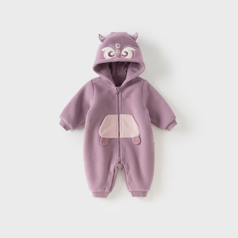 DAVE & BELLA Plush Romper, Winter Warm Baby Clothes, Outdoor Wear, Unisex Infant Onesie