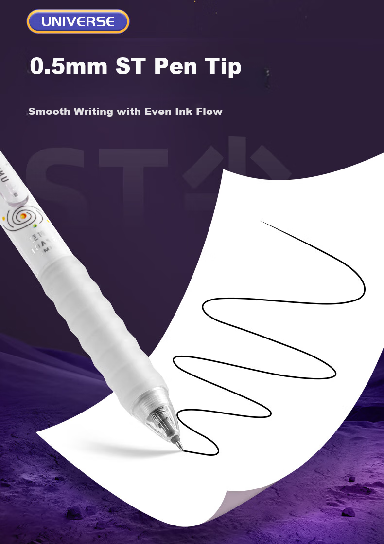 AIHAO [Exam Reward, Graduation Gift] Universe All Things Retractable Erasable Pen ST Tip 0.5mm Elementary School Third Grade Hot Erasable Gel Pen Crystal Blue 5 Pieces GP2715 4