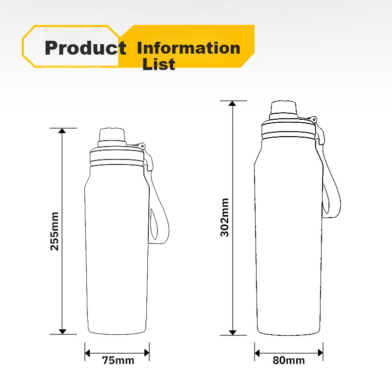 ERM Large Capacity Insulated Water Bottle for High School Boys Student Outdoor Sports Fitness Cycling Portable Sports Flask 25