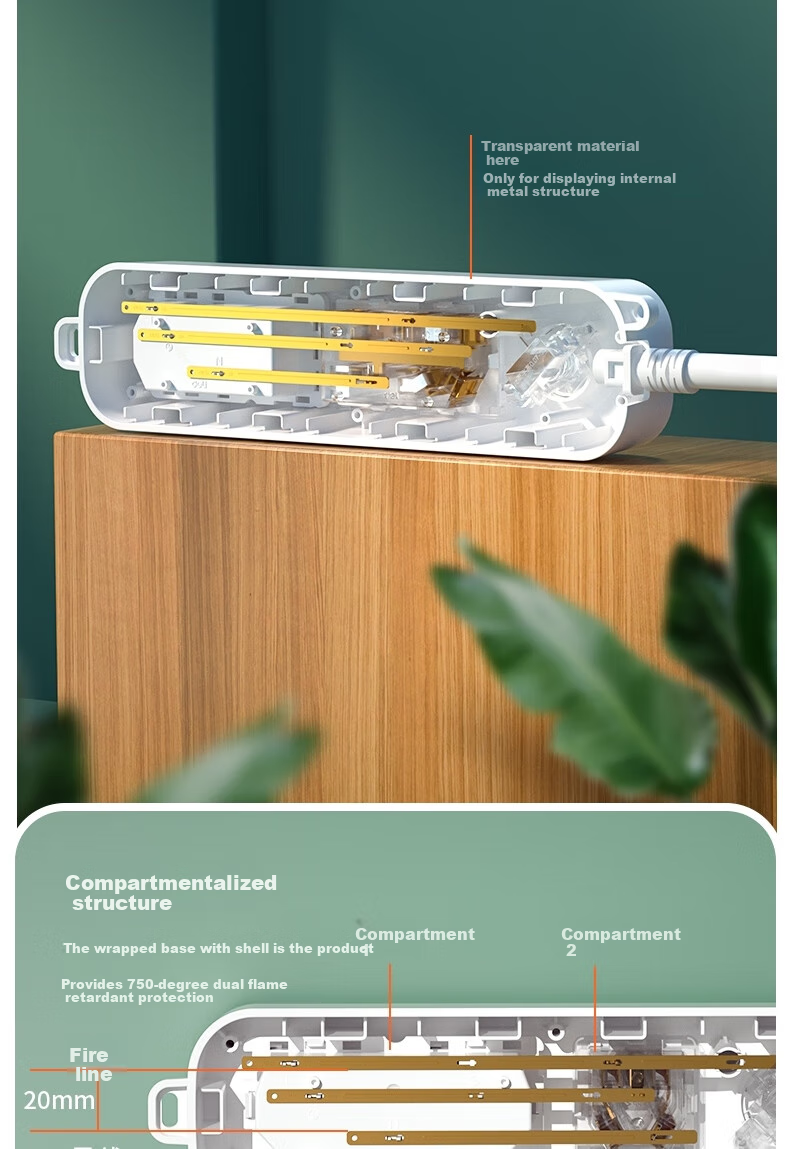 Deli 33912 (1.8) Elegant White Series New National Standard Safe Power Strip/power Bar/power Board/power Extension Cord, Master Switch, 3 Outlets, 1.8 Meters, 33912 4