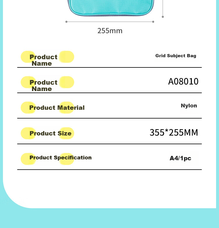 GuangBo L-Shaped Transparent Mesh Tutoring Bag, Subject Bag, Three-Layer A4 File Folder, Student Exam Paper Storage Zipper Bag, Stationery Bag, A08010 16