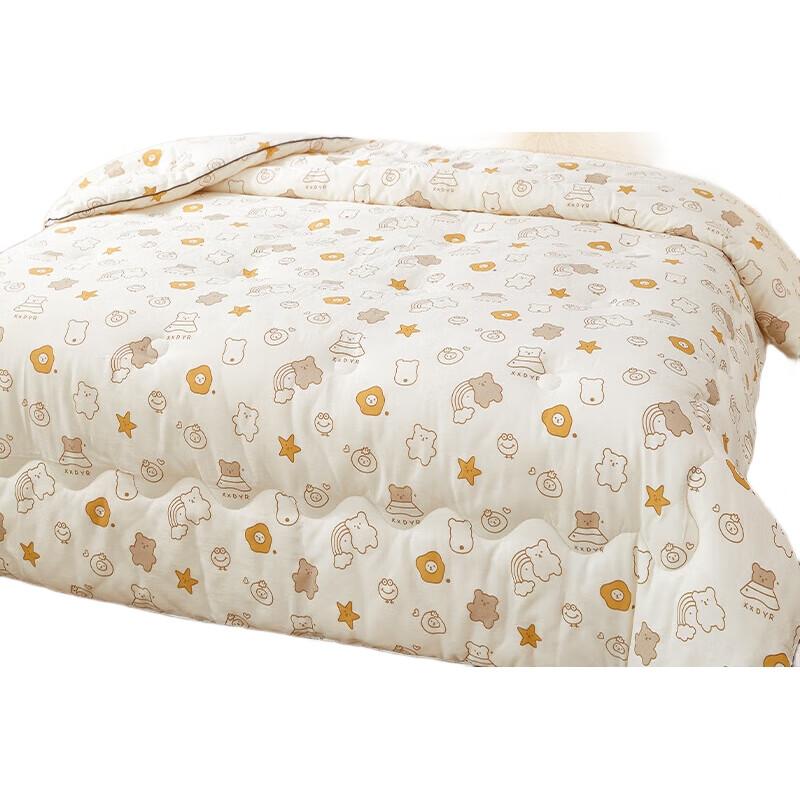 Mengshina 100% Xinjiang Cotton Quilt, Pure Cotton Comforter, Cotton Duvet Insert, Single Person Autumn Winter Quilt, 5 Jin (2.5 Kg), 150x200cm, Bingguixiong