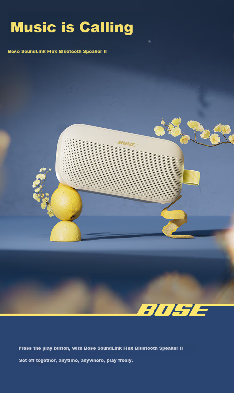 BOSE SoundLink Flex Bluetooth Speaker II New Model - Lemon Yellow Outdoor Portable Bluetooth Speaker High-Quality Bluetooth Speaker Graduation Travel Gift 1
