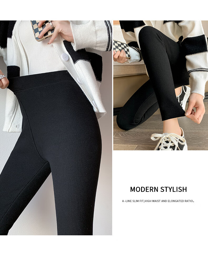 LangSha Women's Autumn Fleece-Lined Slim Fit High Waist Stretchy Sports Leggings Dark Gray 9