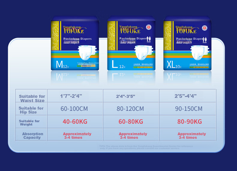 Yongfukang Adult Diapers, M Size, 12 Pieces, Waist Circumference 80-105cm, Elderly Incontinence Pads, Postpartum Adhesive Diapers 9