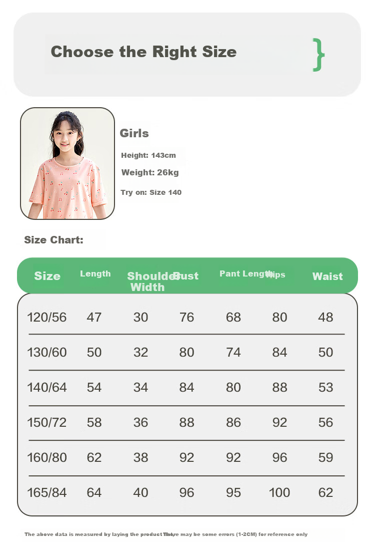 Hodohome Children's Pajamas, Girls' Pure Cotton 7A Antibacterial Short-Sleeve Capri Pants, Home Wear, Cartoon Air Conditioning Suit for Girls, 306, Size 120 25