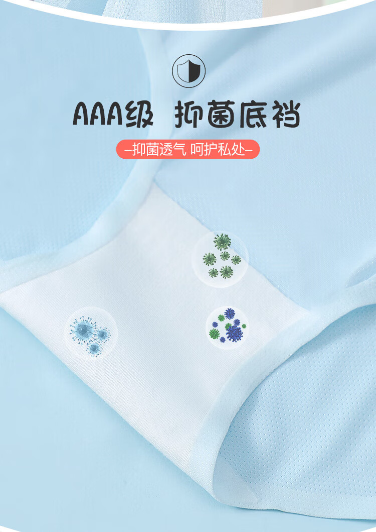 Langsha Kids Girls Ice Silk Summer Thin Mesh Triangle Underwear Antibacterial Crotch Shorts 2