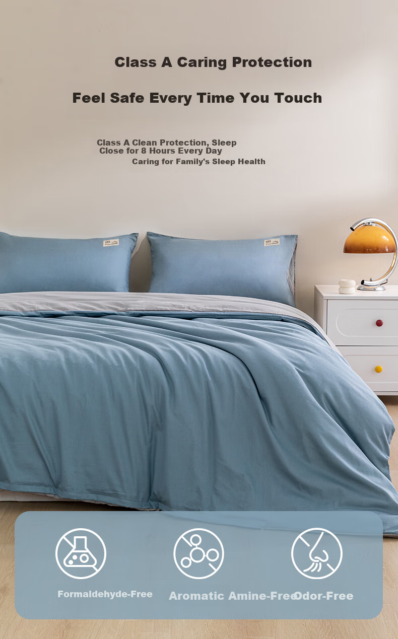 Hengyuanxiang Pure Cotton Duvet Cover, Single Piece, Class A Antibacterial, 100% Cotton, Bedding, Mattress Cover, Sky Blue, 2.2*2.4m 5
