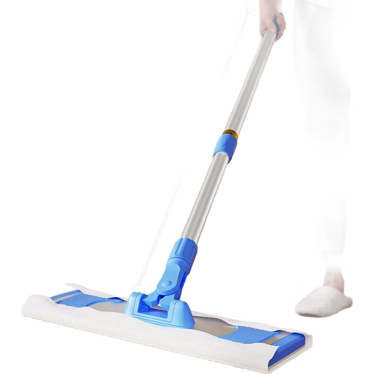 Швабра MARYYA electrostatic dust mop, 35см, алюминиевый сплав, плоская тряпка, влажные и сухие салфетки, 4 упаковки