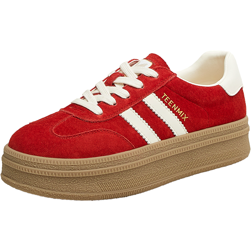 TEENMIX Rainbow Cake Thick-Soled Heightening Red Forrest Gump Training Shoes for Women, New Autumn Style Mesh Breathable Sports Sneakers