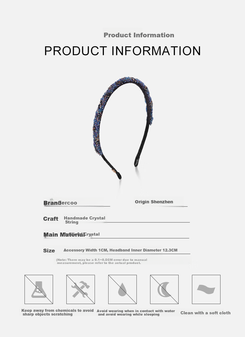 Cercoo Amethyst Glass Fantasy Series Handmade Beaded Headband, Versatile High-End Feel, Internet Celebrity, New French Style for Women in 2025 2