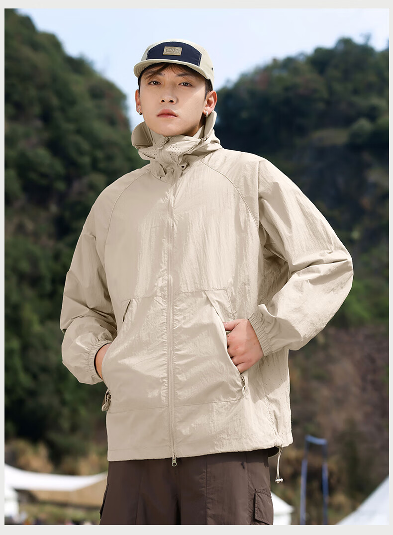 EASTERN CAMEL Unisex Summer UPF50 Sun Protection Outdoor Fishing Jacket Light Gray XS 23