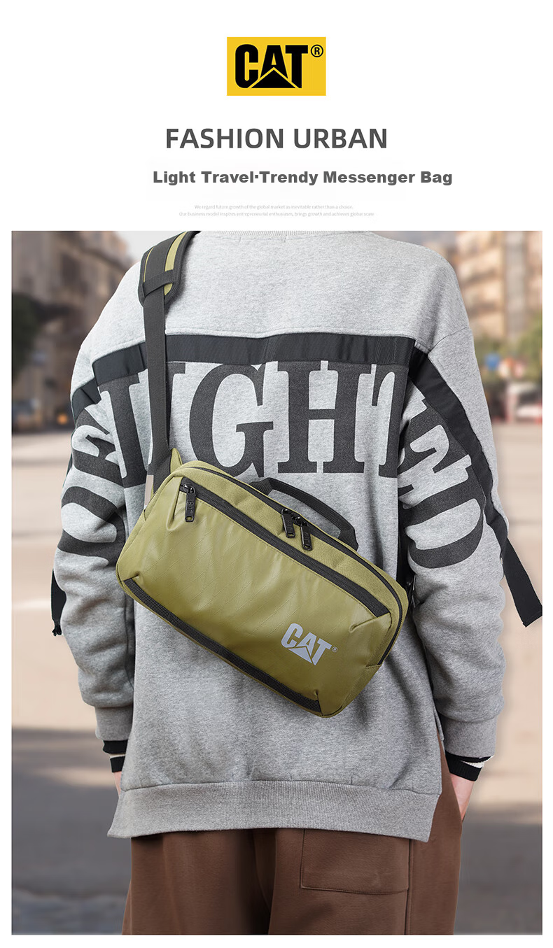 CAT Shoulder Bag, Crossbody Small Bag, Casual Phone Bag for Going Out, 10-Inch IPad Bag, Messenger Bag, Sports Bag, Black, 84930 1