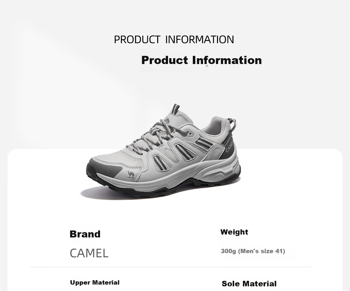 CAMEL Outdoor Hiking Shoes for Women, Breathable Casual Thick-Soled Trekking Shoes, Water-Resistant Non-Slip Women's Shoes F25B693007 Size 35 12