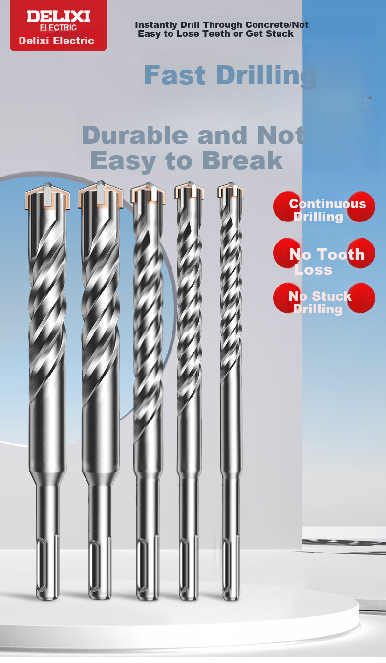 DELIXI ELECTRIC Cross Impact Hammer Drill Bit for Concrete Wall Penetration, Tungsten Steel Alloy Wall Drilling And Hole Making DLX-FSZ8 [8×200] 2
