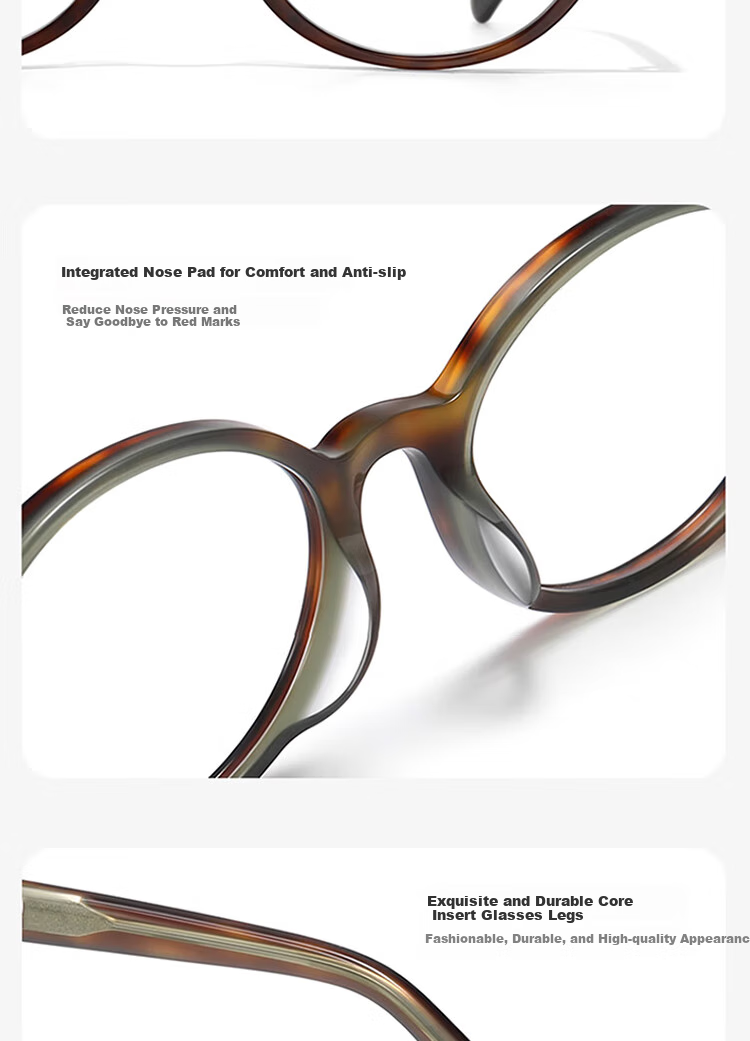 LOHO Small Round Frame Myopia Glasses with Blue Light Protection, Radiation Protection, Prescription Available, Ultra-Light Frame, Artistic And Fashionable Men's Style 8