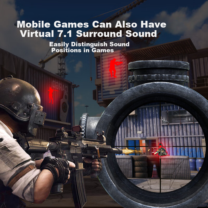 Wedoking In-Ear Wired Gaming Headset with Type-C Interface, 7.1 Surround Sound for Mobile FPS Games, Dedicated Channel Headset with Voice Positioning And Peace Elite, High-Definition Call Headphones
