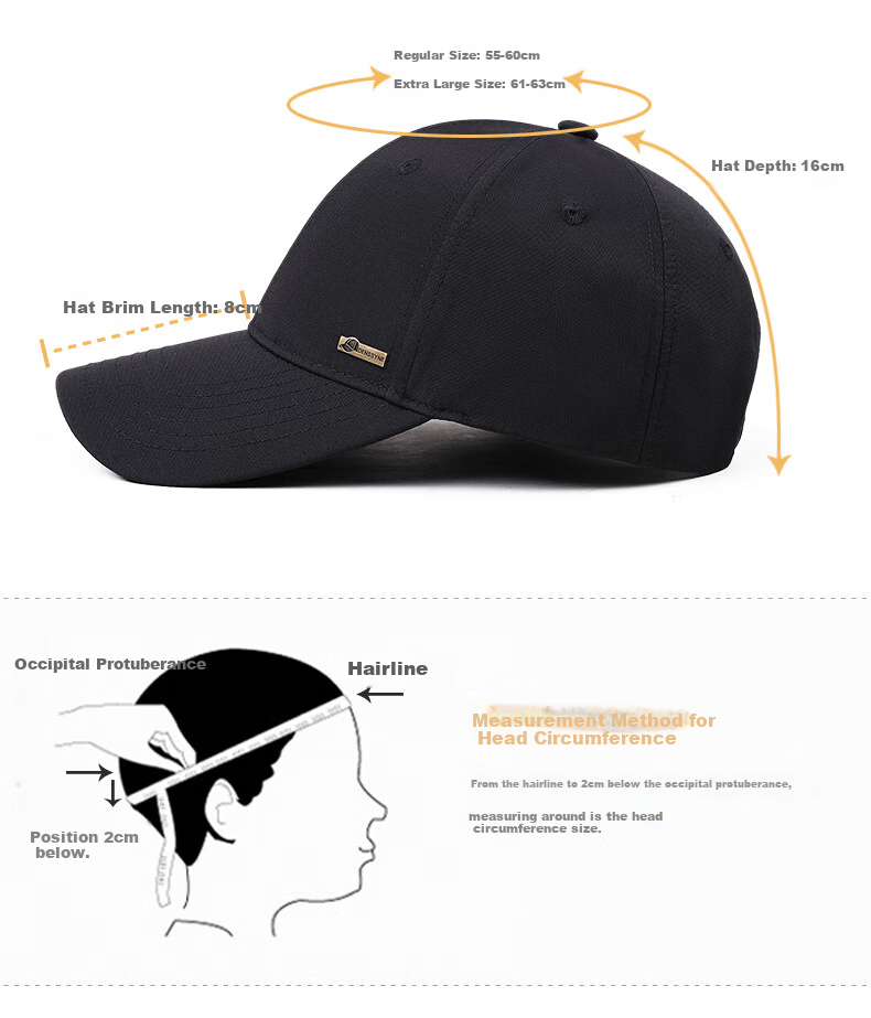 Denssyne Non-Fading Hard Brim Hat for Men, All-Season Outdoor Versatile Sun Protection Baseball Cap, Authentic Brand High-Quality Peaked Cap 7