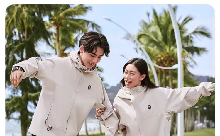 CAMEL Panda Outdoor Single-Layer Waterproof Hard Shell Colorblock Jacket for Men and Women A34BA46169 Lavender Purple S 14