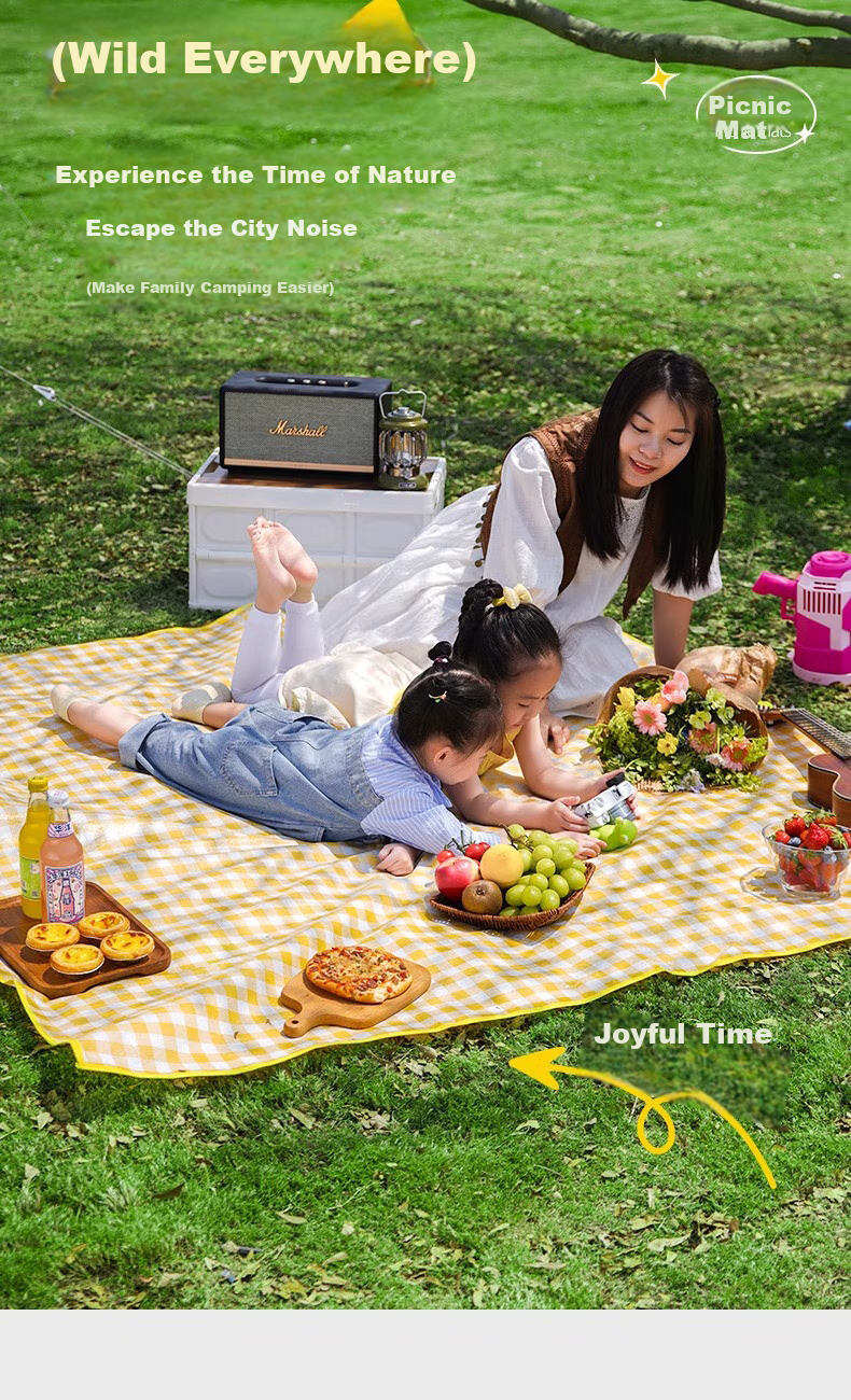 BeiJiLang Picnic Mat, Outdoor Camping Mat, Thickened Portable Moisture-Proof Mat, Wear-Resistant Tent Mat, Beach Mat, Floor Mat for Sleeping 2