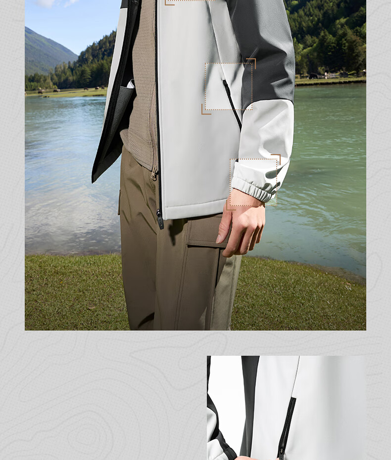 361° Men's Spring Jacket, Triple-Protection Sports Outdoor Water-Repellent Casual Fleece-Lined Coat, Style 652544602-1 12