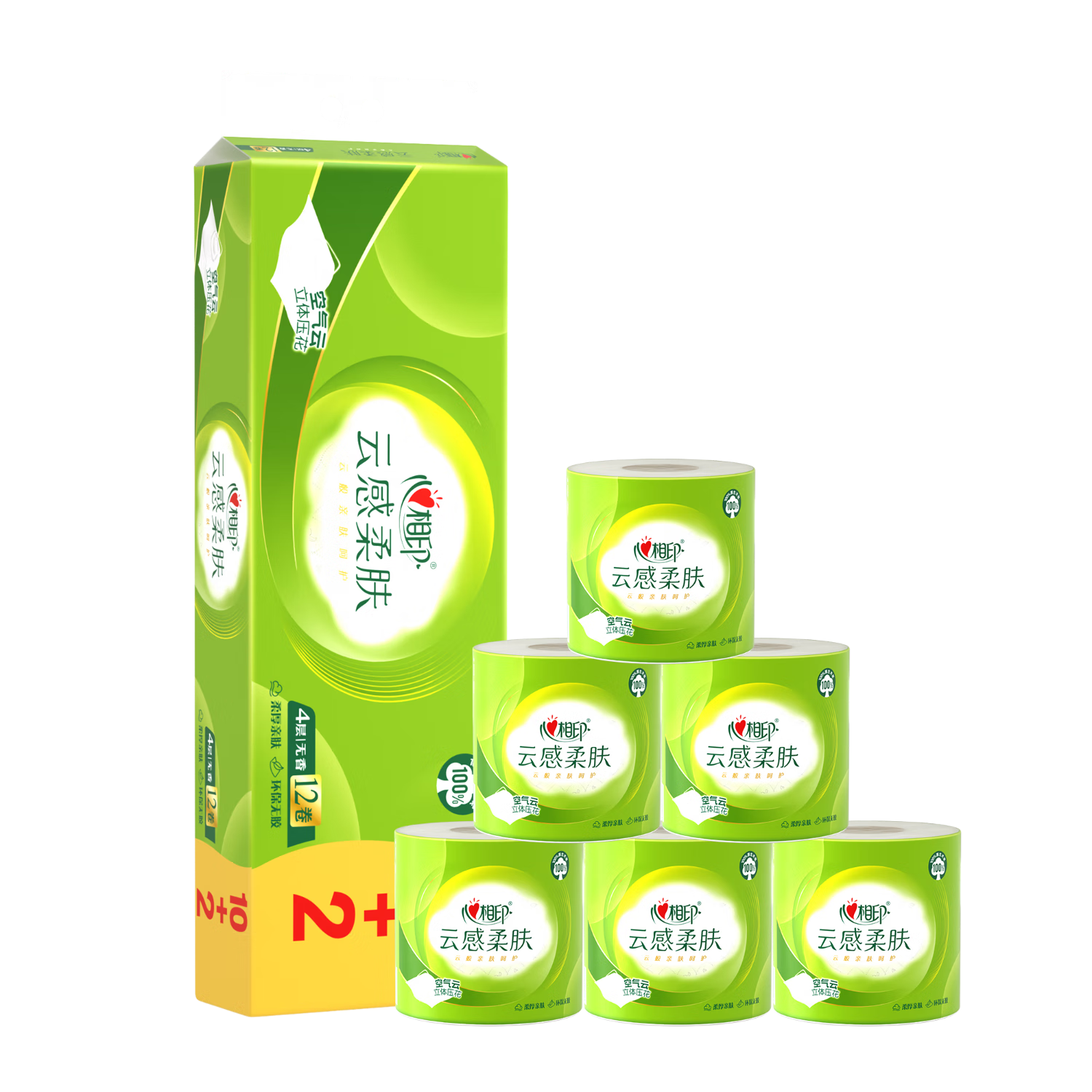 Mind Act Upon Mind Core Toilet Paper, Cloud-Soft Feel, 4-Ply 160g*12 Rolls, Thickened And Durable, Toilet Paper Roll