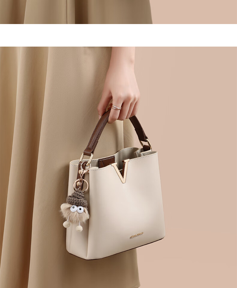 Aiqinghai Women's Handbag, Cowhide Bucket Bag, Crossbody Bag, Niche Luxury Brand, Birthday And Mother's Day Gift, Practical Present for Mom 3