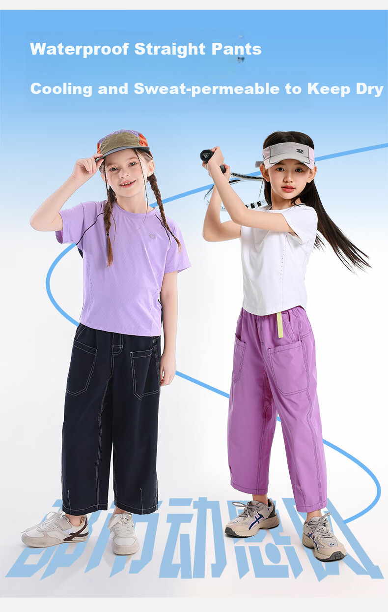 BANDOCIN Girls' Summer Lightweight Sports Capri Pants Stylish for Older Children, 2026 New Style, Dark Navy Blue, Size 120 1