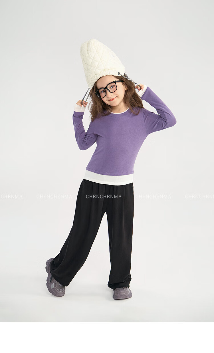 Chenchenma [Super Comfortable] Girls' Spring And Autumn Casual Straight-Leg Pants, Parent-Child Outfit, Children's Loose Floor-Length Trousers 7