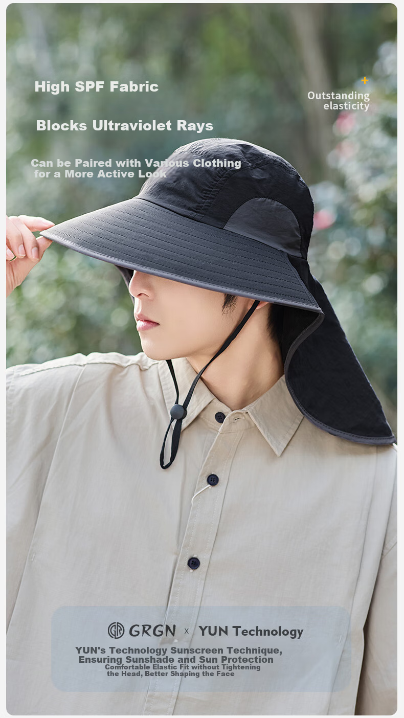 GRGN Sun Protection Hat for Men, Sun Visor Hat, Fishing Hat, Hiking Hat, Sun Hat, Outdoor UV Protection Wide Brim Hat for Me 2