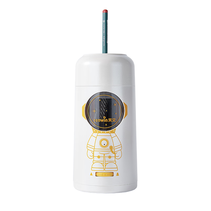 Astronomical Fully Automatic Electric Pencil Sharpener Large Diameter Crank Sharpener Thick Barrel Large Triangle Pencil Hole Pencil Sharpener Student School Stationery Pencil Cutter S8824 White