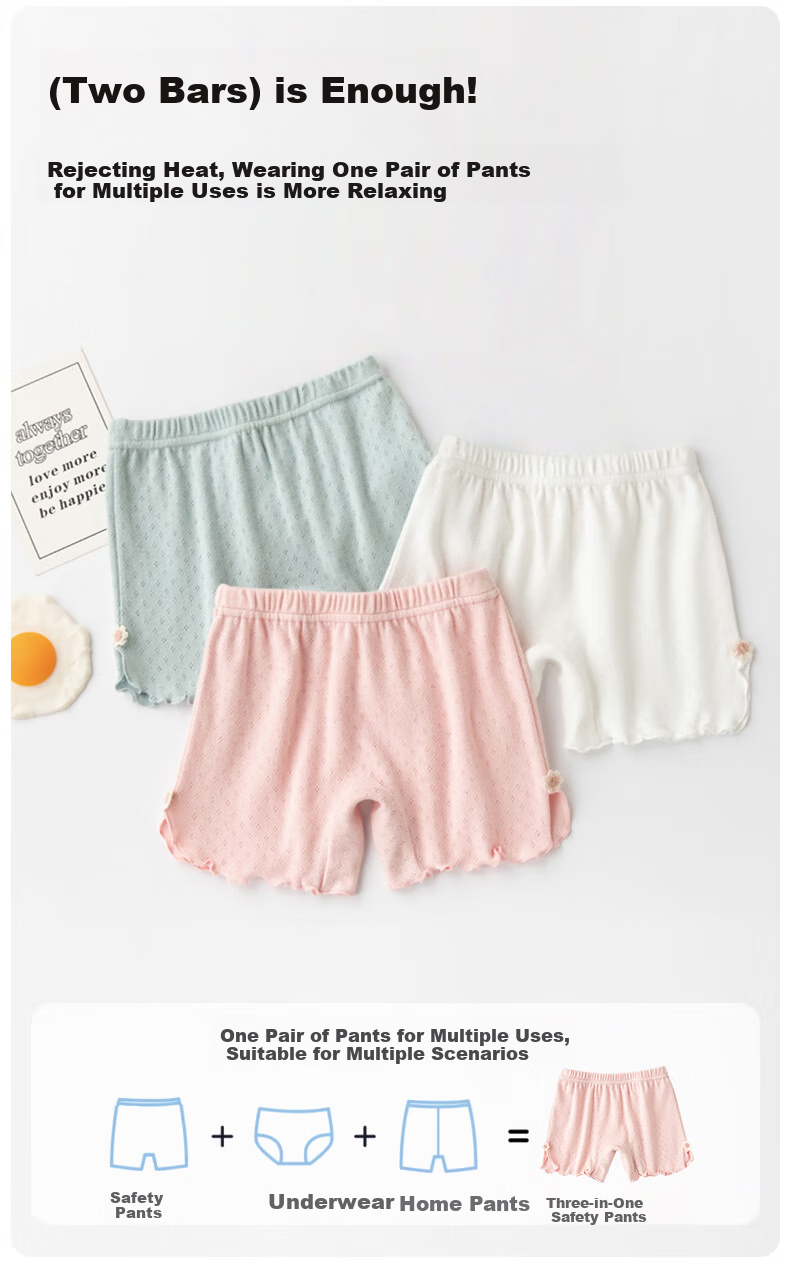 Babyprints Girls' 3-Pack Cotton Safety Shorts Anti-Exposure Boxer Briefs Summer Leggings 160 1