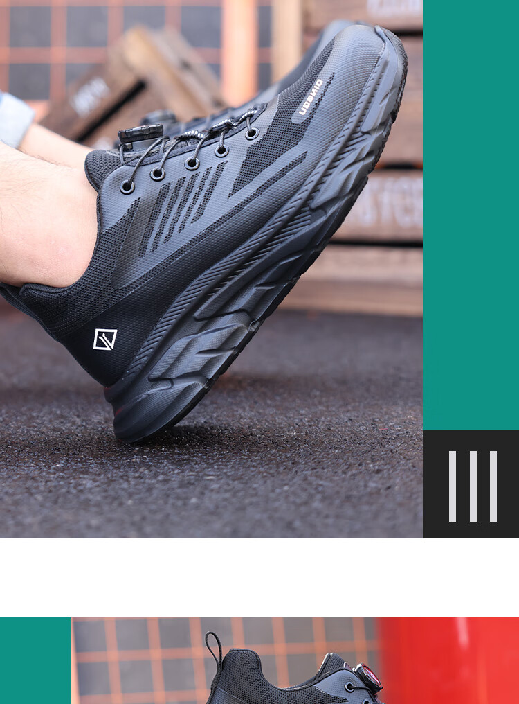 Dinggu Intelligent Buckle Safety Shoes, Lightweight Comfortable Work Shoes, [Best-Selling All-Season Model] JD1322hei39 15