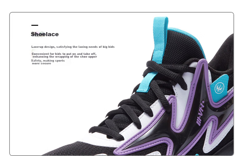 361° Hanjiang | Children's Basketball Shoes, Summer Practical Training, Youth Hard Court Wear-Resistant Basketball Shoes, Blue, Size 41 35