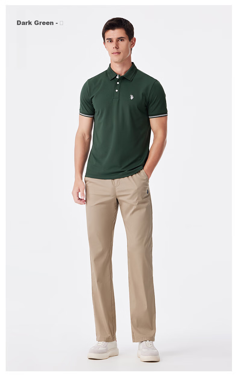 U.S. POLO ASSN. Men's Polo Shirt, Business Casual Summer Short-Sleeve T-Shirt, Collared Half-Sleeve Top, Father's Day Gift 18