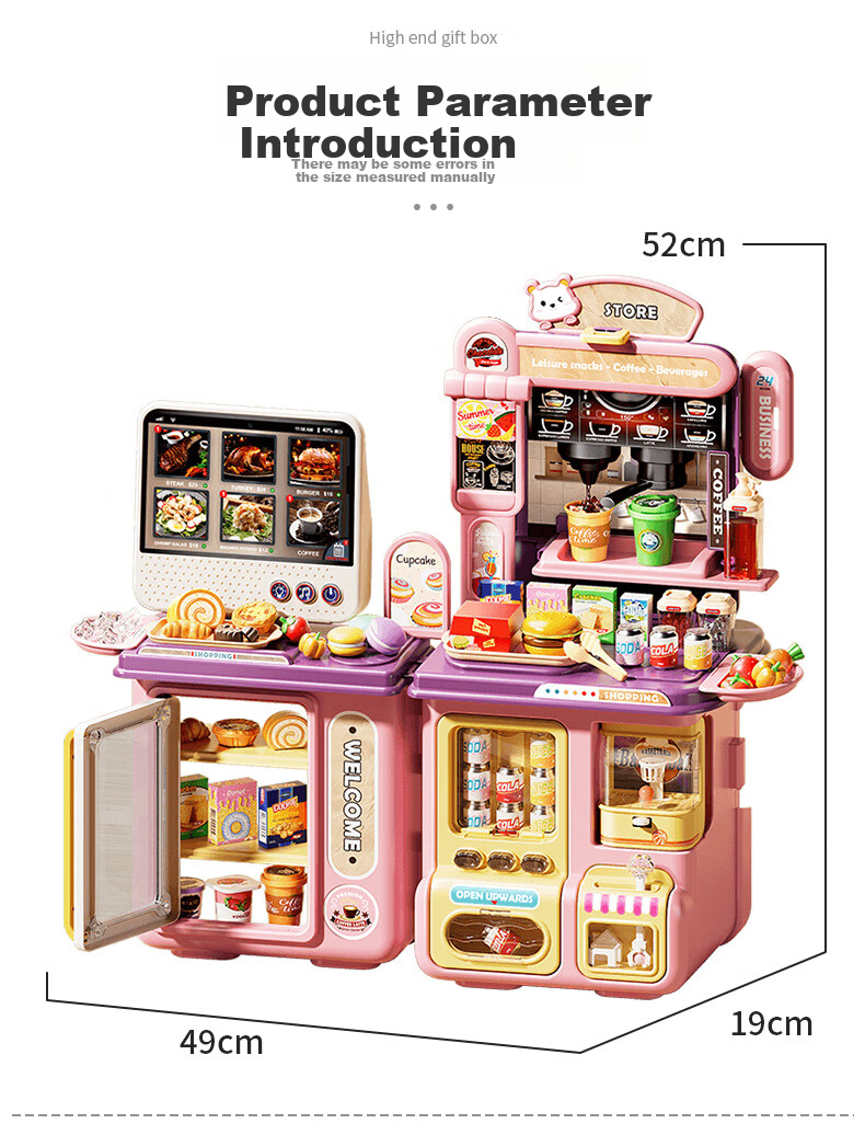 Kakabeier Children's Toy for Boys And Girls Aged 3-6, Transformable Double-Sided Realistic Cash Register, Multifunctional Birthday Gift for Pretend Play 6