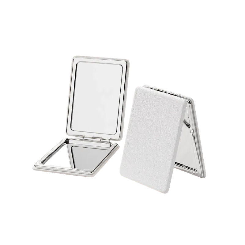 Leezi Double-Sided Portable Pocket Makeup Mirror for Women, Exquisite Men's Mini Folding Handheld Rectangular Mirror