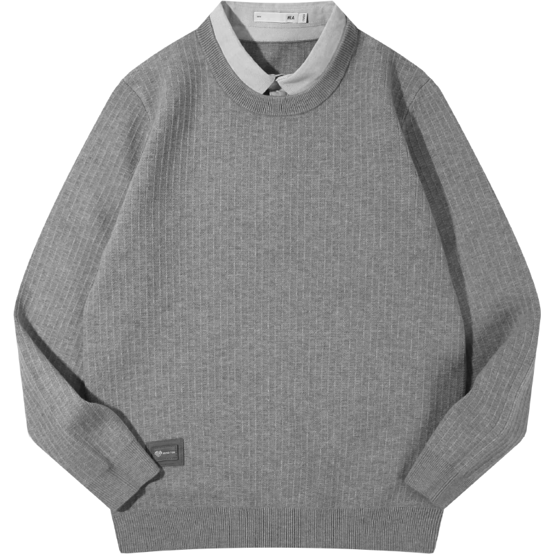 HLAHLA Double Collar Knit Sweater Men Autumn 25 Yixin Jiwei Series Sweater Men