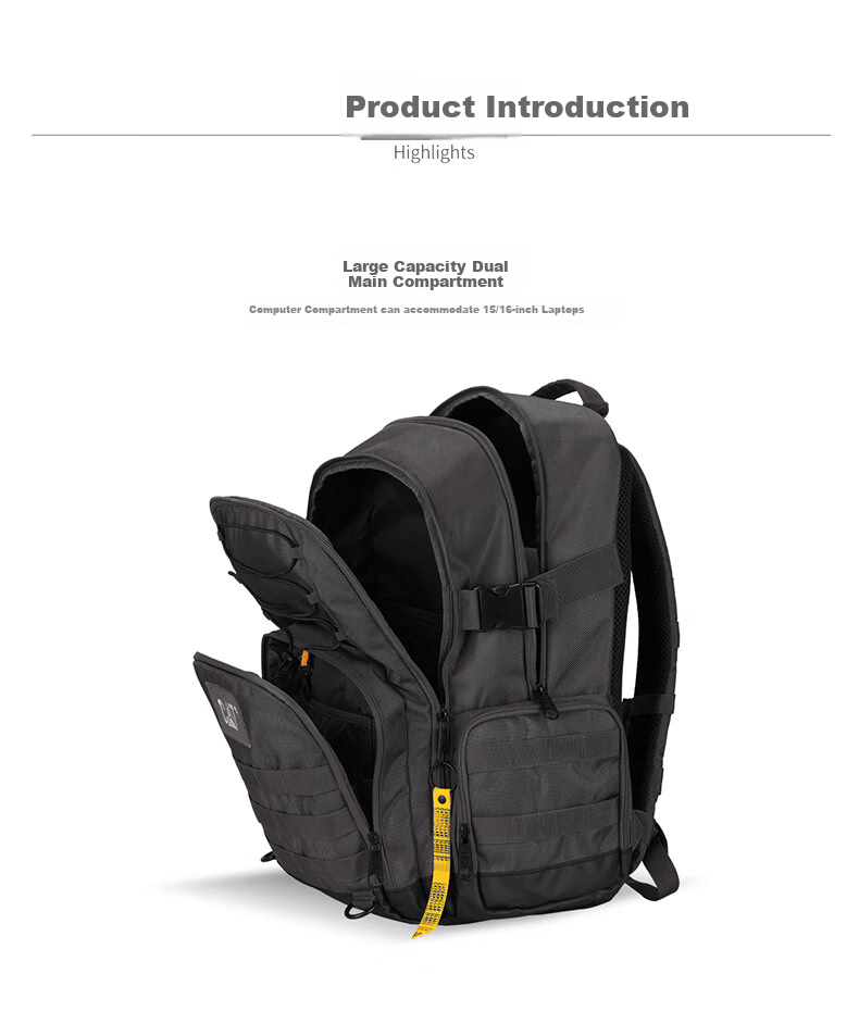 CAT Backpack, Laptop Bag, Outdoor Sports Hiking Bag, 15/16 Inch Large Capacity Men's Schoolbag, Black, 84175 2
