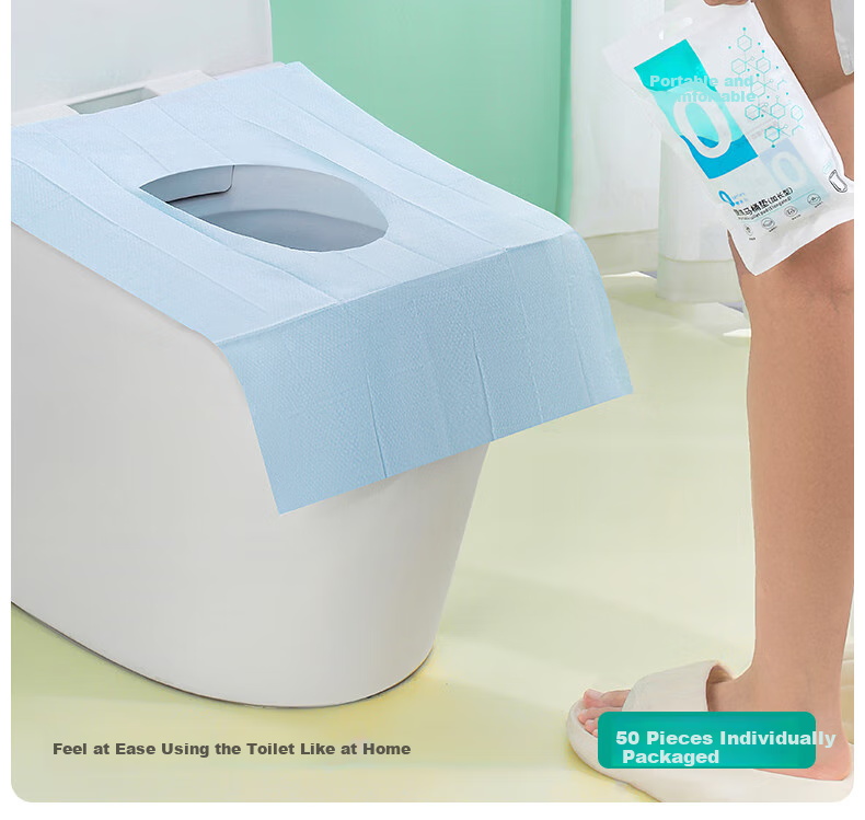 Briars Disposable Toilet Seat Covers Universal Type 0 Series Sterile Extended Length 50 Pieces Blue 10 Pieces/pack 2