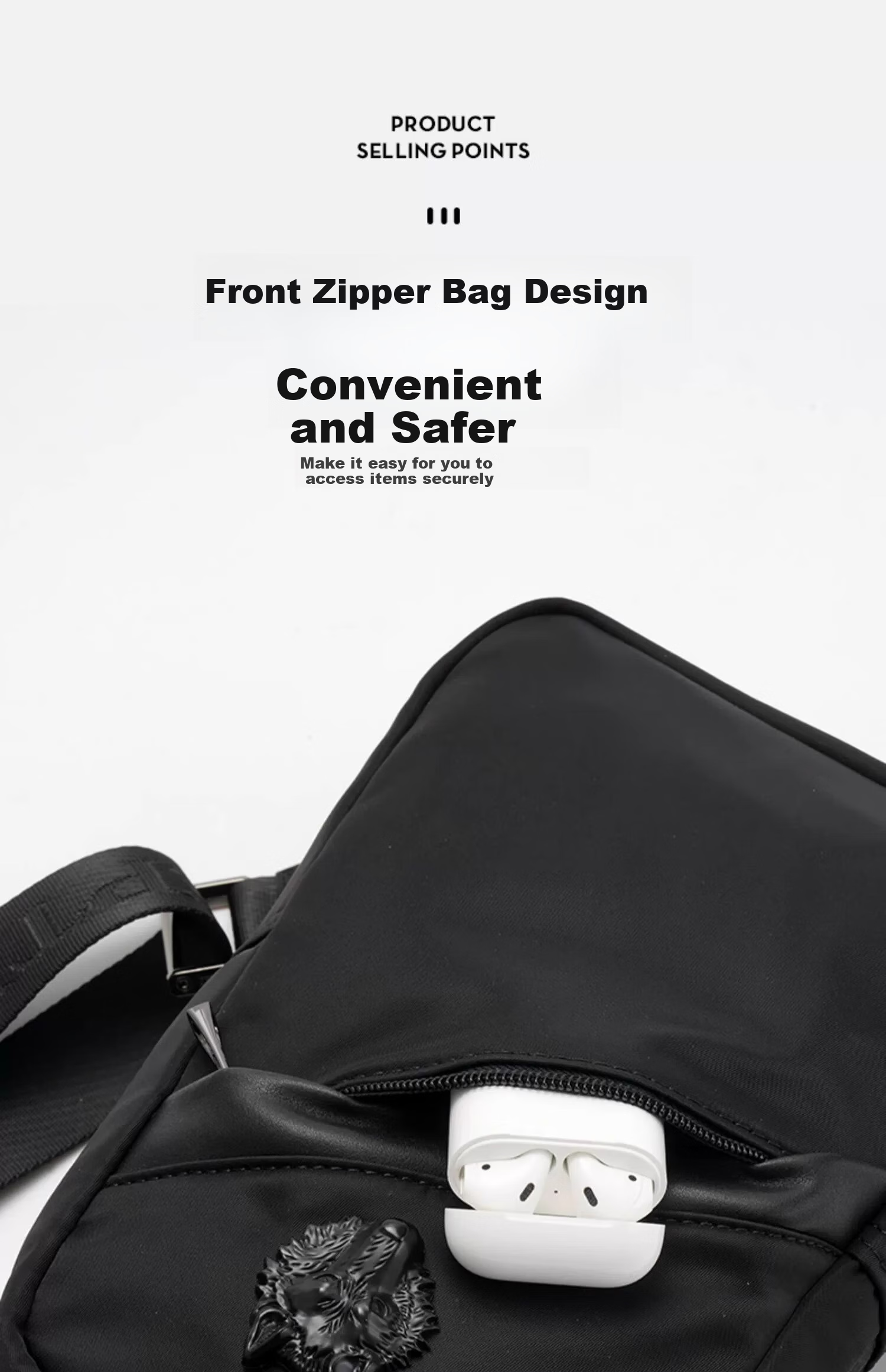 SEPTWOLVES Crossbody Bag for Men, Chest Pack, Lightweight Shoulder Bag with Large Capacity, Water-Resistant, Casual Travel Cycling Fitness Satchel 11
