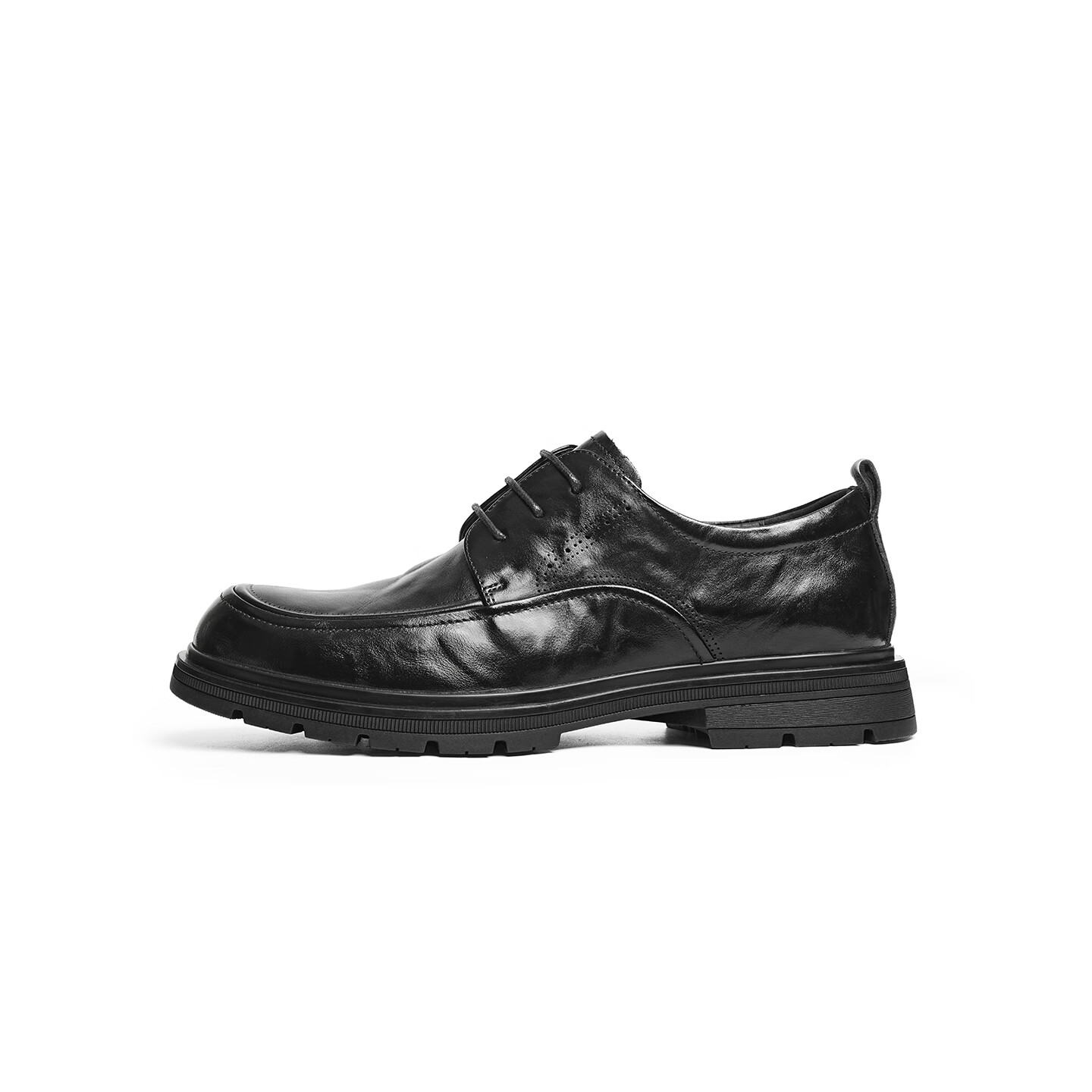 RED DRAGONFLY Formal Leather Shoes, High-End Business Cowhide Shoes, Thick-Soled Heightening Commuter Men's Shoes, WTA35304, Black, Size 39