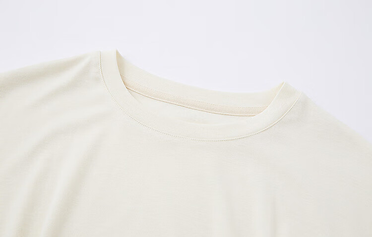 Dme [Containing Naked-Feel Lyocell] Summer Simple Round Neck Pleated Undershirt Short Sleeve Soft Stretch Comfortable Slimming Women's T-Shirt 6