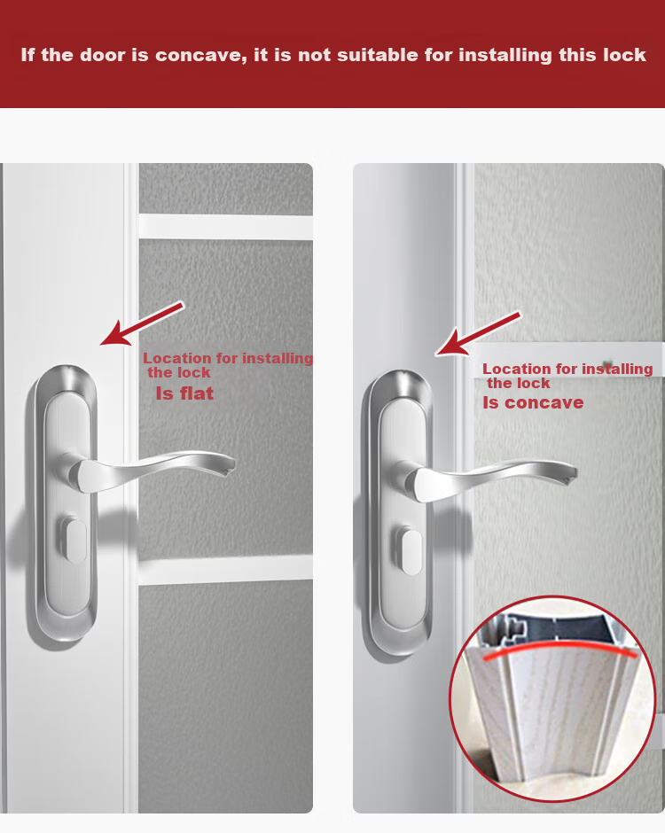 Chugong Bathroom Door Lock, Toilet Lock, Shower Room Lock, Universal Lock Hardware, Indoor Door Handle, Keyless 110 Single Latch 4