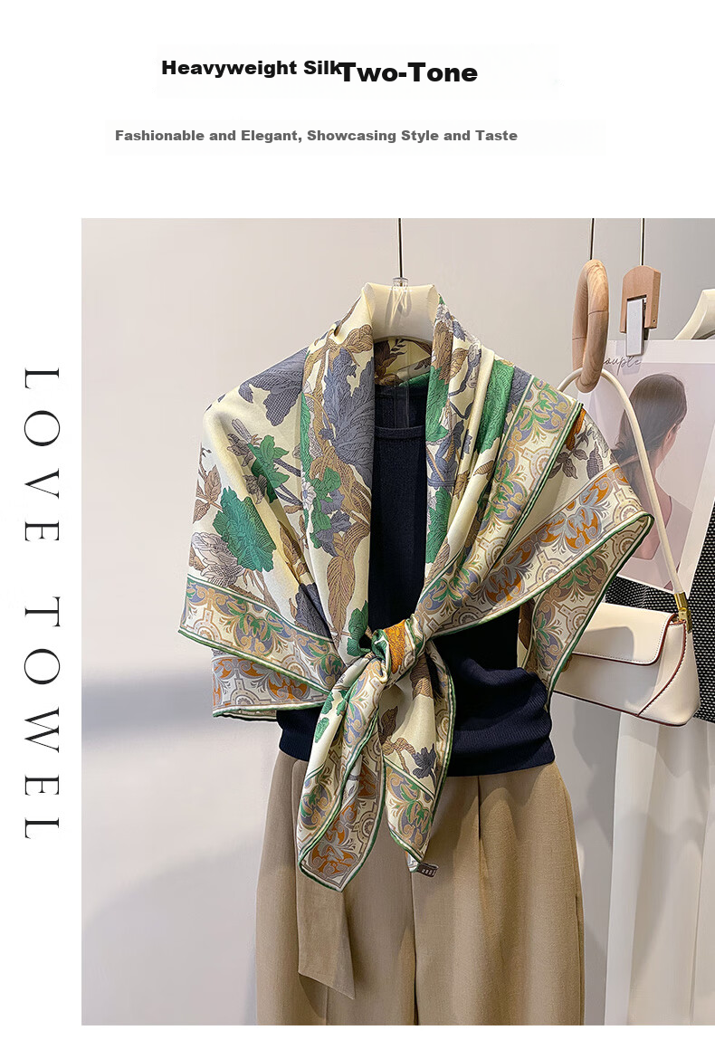 Hangsilu 22 Micron Silk Scarf for Women, Iro Silk Shawl, Birthday Gift for Mom And Elders, High-End Mid-Autumn Festival Present 14