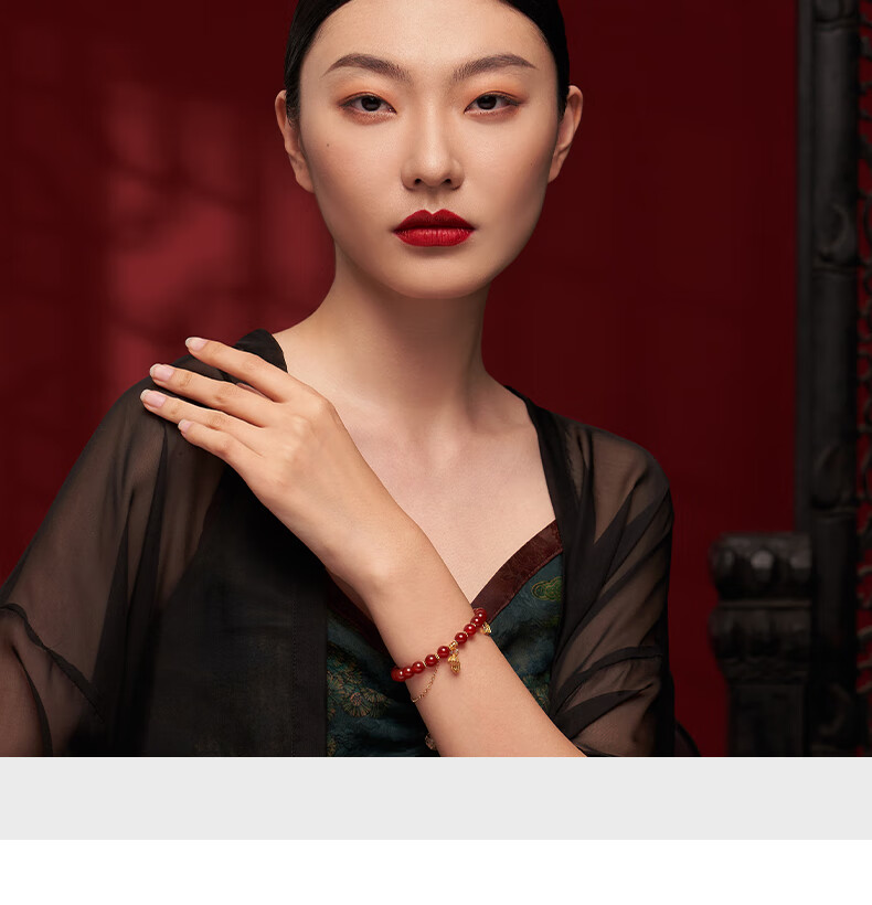 Tanghou Natural Red Agate Silver Bracelet for Women Ancient Style Wristband Zodiac Year Jewelry Birthday Mother's Day Gift 9